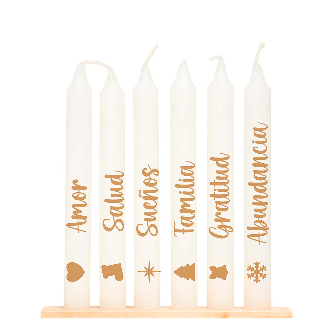 Velas navideñas x 6 Dorado
