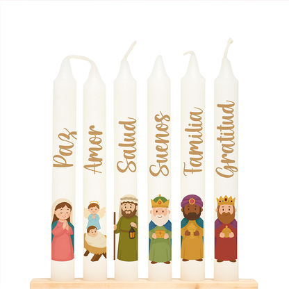 Velas pesebre navideño