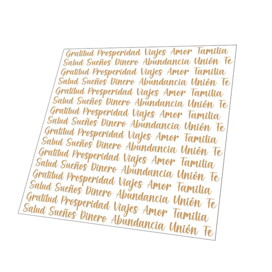 Stickers para velas - Palabras