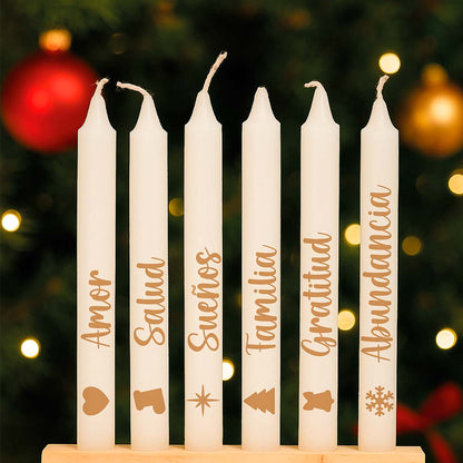 Velas navideñas x 6 Dorado