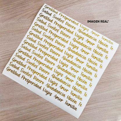 Stickers para velas - Palabras